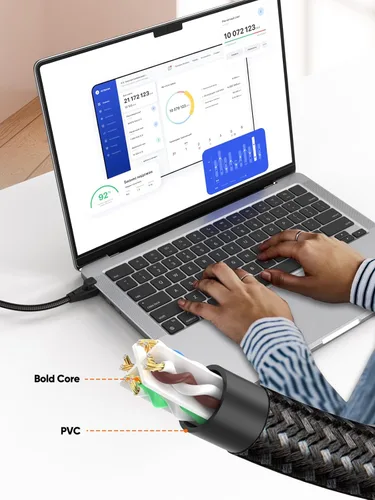 Vista 5 de CableCreation - Cable Ethernet Cat 6 de 3.3 pies, cable LAN de red RJ45 Cat6 26AWG Cable de Internet trenzado Cat6 Gigabit de 1000 Mbps compatible