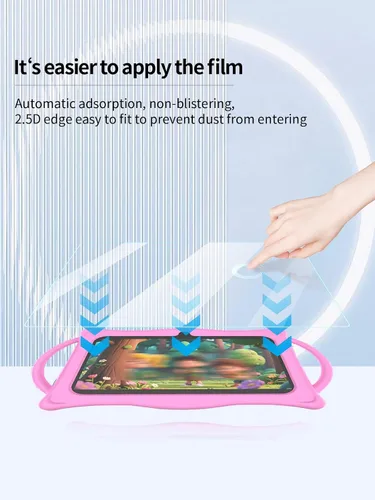 Vista 6 de Protector de pantalla para tablet BYANDBY Q8K Android 14 de 7 pulgadas, antiarañazos, dureza 9H, sensible al tacto, bordes redondeados 2.5D, sin