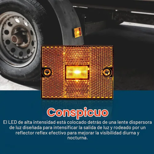 Vista 5 de TRUE MODS - Luz de marcador lateral LED ámbar [certificado DOT] [IP67 resistente al agua] [reflector integrado] para remolques de lanchas