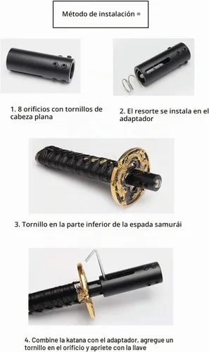 Vista 6 de Katana - Pomo de palanca de cambios automática para bloqueo y botón de transmisión automática, espada samurái, palanca de cambios individual