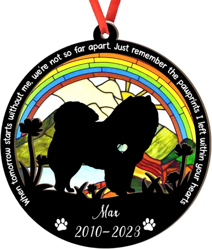 Vista 64 de Adorno personalizado para atrapasoles de sabueso afgano, adorno de Navidad de sabueso afgano, regalo para perro amante, sabueso afgano conmemorativo
