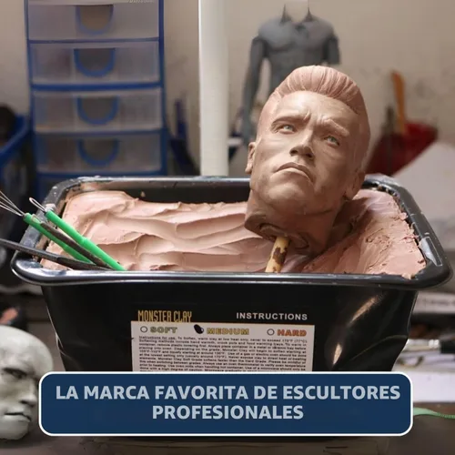 Vista 8 de Monster Clay Arcilla de modelado de grado prémium (gris, dura, 4.5 libras)