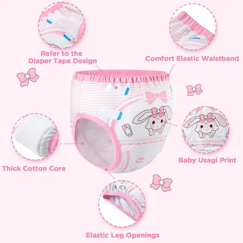 Vista 2 de Littleforbig Ropa interior de algodón suave cómodo lavable reutilizable adulto entrenamiento pantalones - Baby Usagi