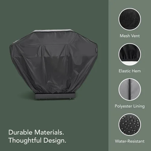 Vista 4 de Covermates Cubierta para parrilla de isla – 110 de ancho x 44 de profundidad x 48 de alto– Colección clásica Negro