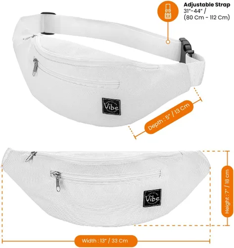 Vista 4 de Riñonera Vibe Festival Gear para hombre y mujer, muchos estampados, negro holográfico, plateado, dorado, bonita riñonera para festival rave