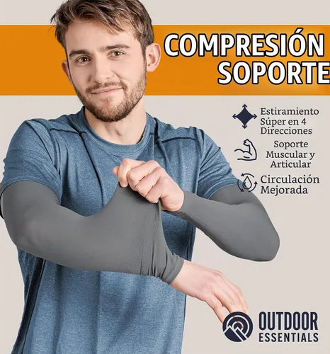 Vista 3 de OutdoorEssentials Mangas de brazo con protección solar UV, manga de compresión para brazos, mangas de brazo UV para hombres, mujeres, mangas