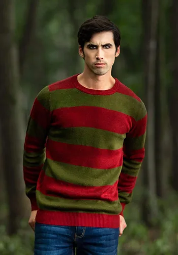 Vista 6 de Fun Costumes Striped Nightmare on Elm Street Freddy Adult Sweater