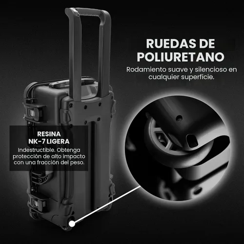 Vista 2 de Nanuk 935 - Maletín rígido impermeable con ruedas vacío Includes Padded Divider and Lid Organizer, Nk-7 Resin Shell, Polyurethane Wheels, Exterior