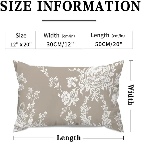 Vista 6 de Fundas de almohada estilo chinoiserie, estilo chino, estilo francés, estilo asiático, 12 x 20 pulgadas, funda de almohada decorativa para decoración