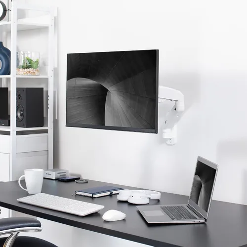 Vista 7 de VIVO Soporte de pared de contrapeso para monitor único para pantallas de 32 pulgadas de hasta 19.8 libras, movimiento completo, VESA máximo 100x100