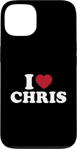 Vista 7 de Funda con corazón rojo para iPhone 16 I Love Chris, I Heart Chris