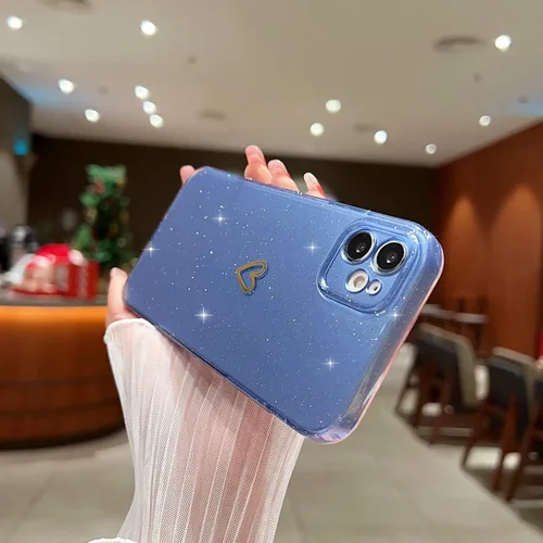 Vista 2 de Funda compatible con iPhone 11, diseño de corazón de amor, TPU suave a prueba de golpes, funda protectora con purpurina brillante para iPhone 11