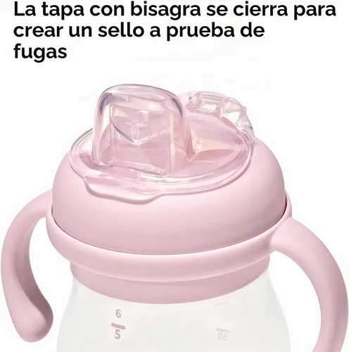 Vista 4 de OXO Tot Transitions - Vaso para sorber de boquilla suave con asas extraíbles, 6 onzas, flor Blossom