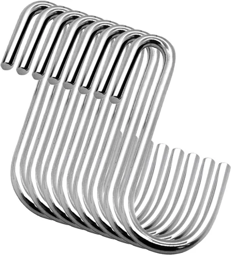 Vista 11 de YourGift Paquete de 6 ganchos en S extralargos y resistentes de 10 pulgadas para plantas colgantes, armario, flores, canastas, jardín, patio, Negro
