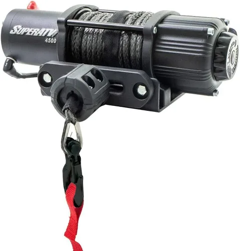Vista 5 de SuperATV Cabrestante operativo negro de 2500 libras con placa de montaje de cabrestante para Can-Am Commander 1000R DPS/XT/XTP/MAX 1000R DPS/MAX