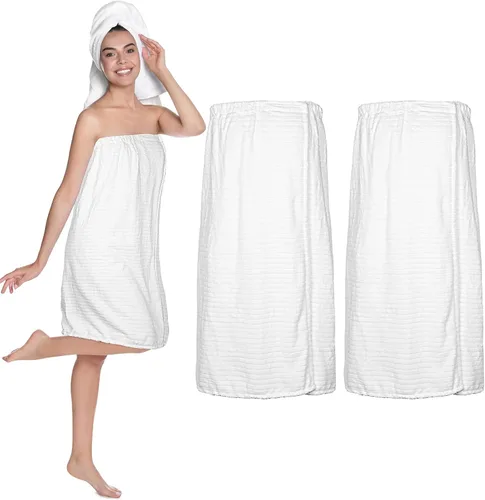 Vista 7 de Tigeen - Bata de spa para mujer, 2 piezas, color negro, talla M