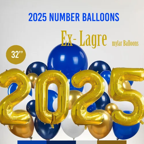 Vista 5 de Kit de arco de guirnalda de globos de graduación con temática azul con globos de aluminio para estudiantes universitarios de secundaria, clase