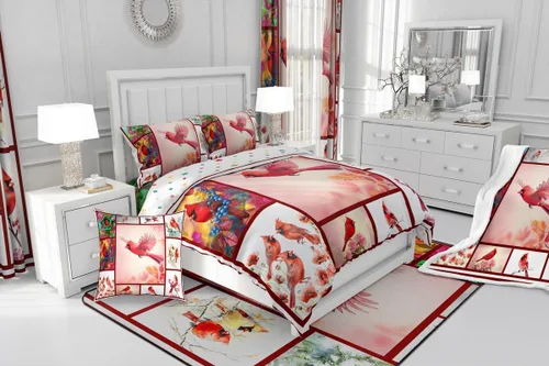 Vista 224 de Erosebridal Juego de edredón de hojas de cannabis, juego de ropa de cama de marihuana con estampado colorido de plantas, decoración bohemia de 2