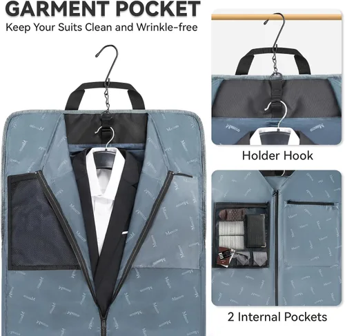 Vista 3 de Bolsa de ropa de llevar, bolsas de ropa de viaje para viajes de negocios.., Negro, XXL, Viaje de negocios, reunión, parte, reunión de negocios