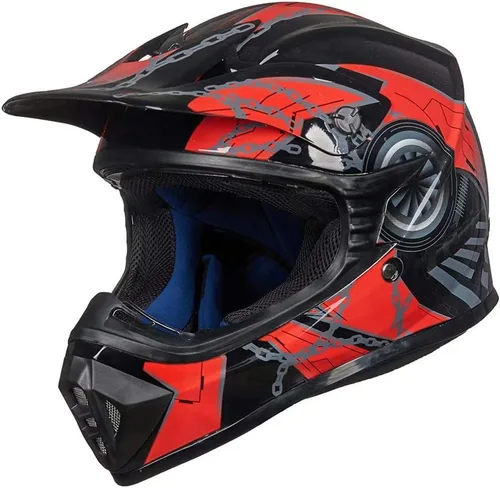 Vista 25 de ILM Casco de cara completa para motocicleta, motocross y cuatrimoto para niños y jóvenes, aprobado por el Departamento de Transporte de Estados