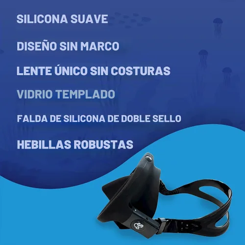 Vista 4 de Spartacus Frameless Dive Mask, Ultra-Clear Low-Iron Glass