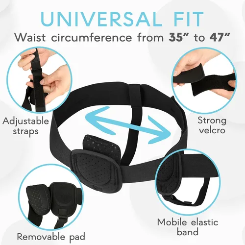 Vista 5 de Adamson H2: Cinturones de hernia para hombres - Cinturón ajustable para hernia inguinal lado izquierdo o derecho - Envoltura de compresión de ingle