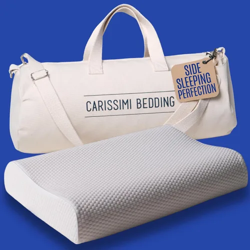 Vista 9 de Almohada de espuma viscoelástica de contorno original con bolsa – almohada cervical ergonómica para el cuello para dormir de lado y boca arriba