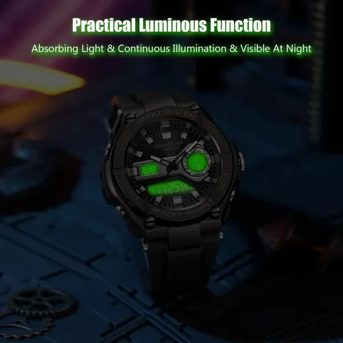 Vista 6 de RORIOS Reloj digital para hombre, relojes militares deportivos con temporizador de alarma, relojes de pulsera luminosos, reloj multifunción