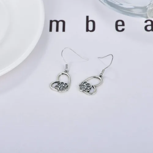 Vista 58 de POPKIMI Bonitos aretes colgantes de animales, joyería de animales, regalos de cumpleaños y Navidad para mujeres, aretes de ópalo de cristal de plata