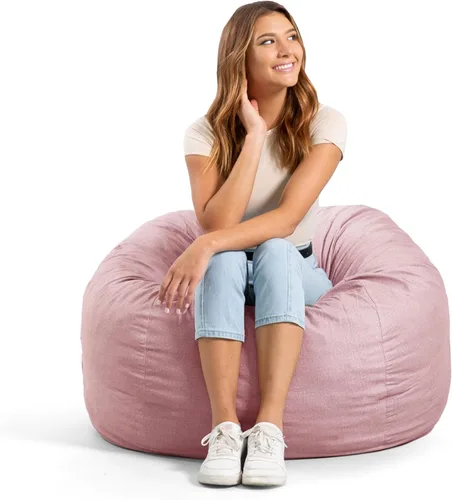 Vista 66 de Big Joe Fuf Silla Puf de Espuma de 5 Pies de Tamaño Extra Grande con Funda Extraíble para Niños, Adolescentes, Adultos, Onyx Lenox, Poliéster Tejido