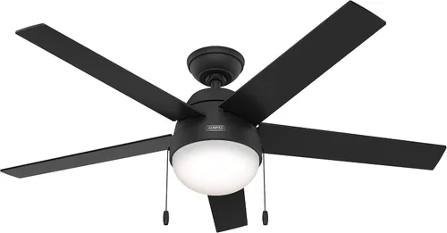 Vista 12 de Hunter Anslee, Ventilador de techo, para interiores, con luz LED, 52 pulgadas, blanco fresco Montaje estándar, cadena de tracción, 5 cuchillas