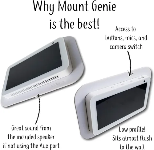 Vista 2 de Mount Genie Soporte de pared simple integrado Show 5 (Gen 1 y Gen 2): el centro de comando perfecto para el hogar inteligente Opción PoE