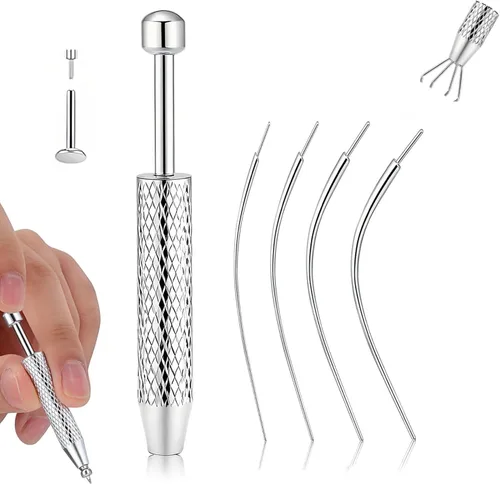 Vista 7 de Herramienta de Agarre de Bola Cónica para Perforación para Reemplazo de Joyería - Herramienta Aplicadora de Aretes de Acero Inoxidable con Parte