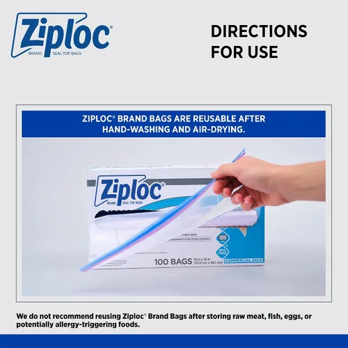 Vista 7 de SC Johnson Professional Ziploc - Bolsas para congelador de galón, Grip n