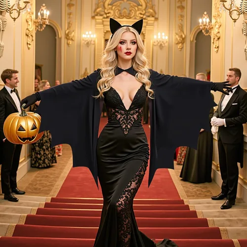 Vista 9 de Tao-Ge Disfraz de alas de murciélago para mujer, disfraz de murciélago de Halloween con diadema de orejas