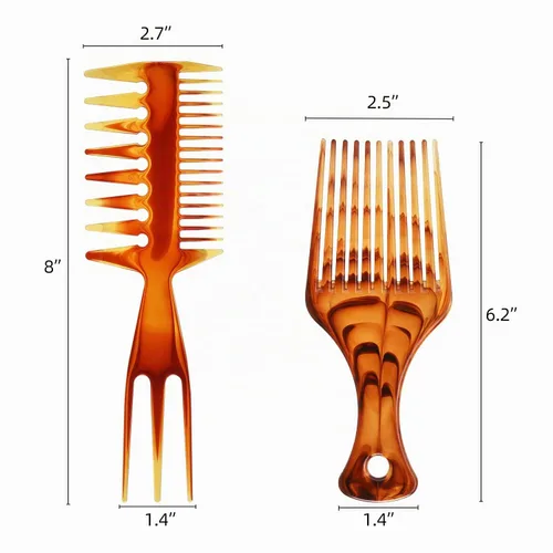 Vista 2 de Tbestmax 2 unids Peine de pelo Peines Cola Peines Afro Pick Pik Cepillos Afro Americano Cepillo de Pelo Peluquero
