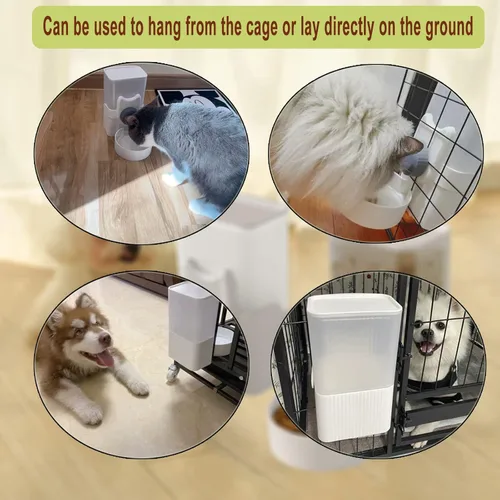 Vista 7 de Lemtrflo Comedero para conejos para jaulas, alimentador automático colgante para gatos y dispensador de agua, accesorios para jaula de hurones