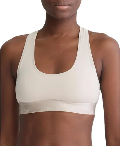 Vista 10 de Calvin Klein Bralette moderno de algodón elástico V-Day sin forro Gris Caliente
