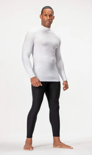 Vista 2 de DEVOPS Paquete de 3 camisas de compresión atléticas de manga larga con cuello alto para hombre