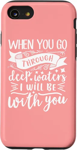 Vista 18 de iPhone 16 Bible Verse Isaiah 43:2 Christian Quote Motivational Gifts Case