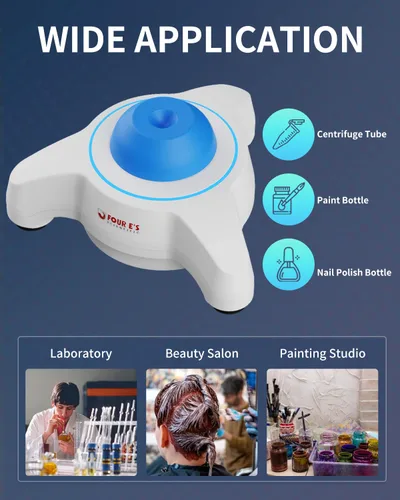 Vista 7 de Mezclador Mini Vortex con Tapa de Silicona Intercambiable Extra, Shaker Lab Vortex con Función Táctil, 5600rpm, Diámetro Orbital de 6mm, para Azul