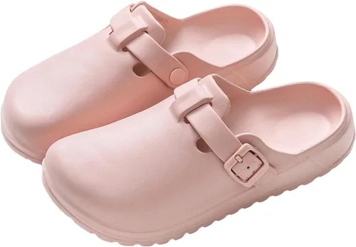 Vista 9 de Zuecos de jardín para mujer, zapatos cómodos de EVA sin cordones, bonitos zuecos impermeables impresos para enfermeras, hogar, exteriores, cocina