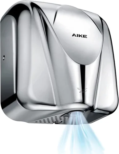 Vista 10 de Secador de manos comercial AIKE Elephant Power de alta velocidad con viento cálido automático, cubierta de acero inoxidable cepillado AC110V-130V