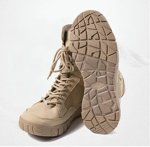 Vista 4 de Botas tácticas para hombre de 8 pulgadas, ligeras, botas de combate antifatiga, botas de trabajo tecnológicas para el desierto, botas de senderismo