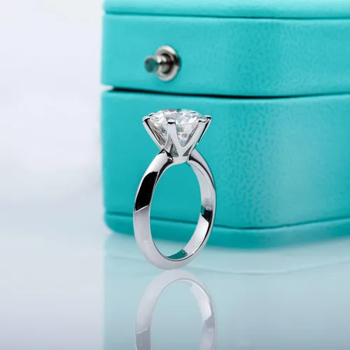Vista 8 de AnuClub 1235CT Anillo solitario de moissanita de seis puntas, anillo de plata de ley 925, regalo para boda, compromiso y aniversario con certificado