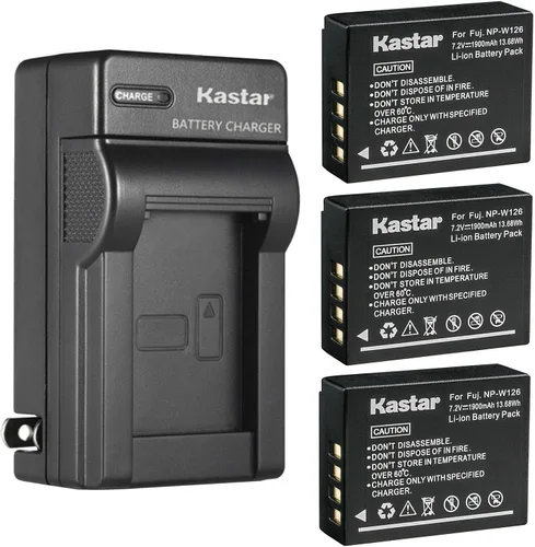 Vista 6 de Kastar Reemplazo del cargador de batería de pared de CA para Fujifilm NP-W126, NP-W126s, cargador Fuji BC-W126, Fujifilm X-H1, X-M1, X-S10, X-T1