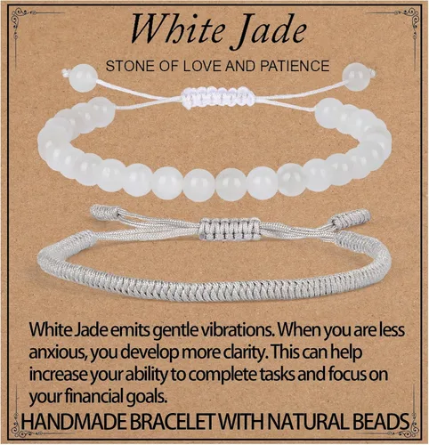 Vista 88 de LPBeads Pulsera de piedra natural hecha a mano de tamaño ajustable