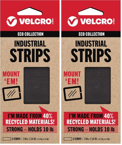Vista 13 de Velcro Brand ECO Collection Cintas, Tiras de Resistencia Industrial 3 pulgadas x 1 3/4 pulgadas, Materiales Sostenibles 40% Reciclados, 2