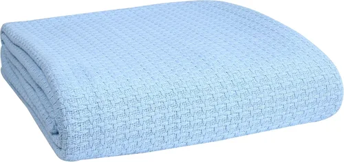 Vista 9 de Manta para cama 100% algodón, transpirable, tamaño individual, cobija térmica de algodón, perfecta para cubrir cualquier cama en cualquier