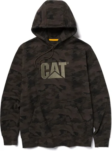Vista 6 de Sudadera con capucha CAT para hombre con logotipo frontal bordado de CAT, sistema de gestión de cable S3 y bolsillo con bolsa Musgo del ejército